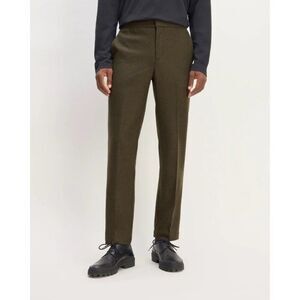 Everlane Men's 32 The Wool Flannel Pant in Dark Green Office Career